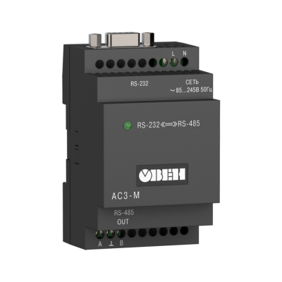 АС3-М преобразователь интерфейсов RS-232 <-> RS-485 с гальванической изоляцией