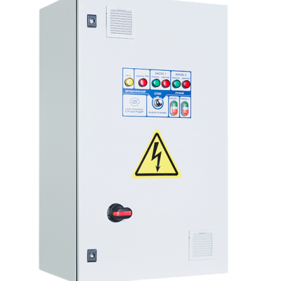 Шкафы управления 2 насосами/вентиляторами с 1 ПЧ (переменный мастер), пуск доп.
электродвигателя напрямую