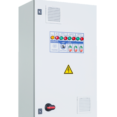 Шкафы управления 3 насосами/вентиляторами с 1 ПЧ (переменный мастер), пуск доп.
электродвигателя напрямую